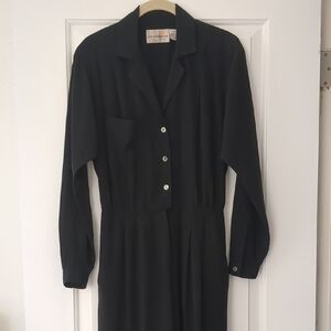 Liz Claiborne Vintage Black Long Sleeve Jumpsuit Size 8
